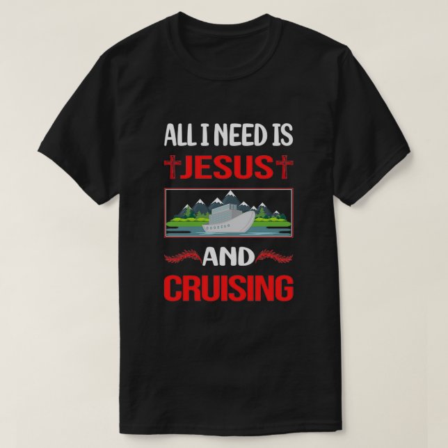 Funny Jesus Cruising Cruise T Shirt (Design framsida)