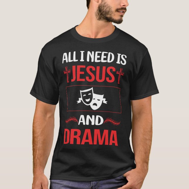 Funny Jesus Drama T Shirt (Framsida)