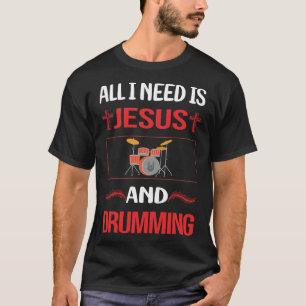 Funny Jesus Drumming Drummer Drum Drums T Shirt