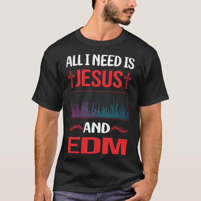 Funny Jesus EDM T Shirt (Framsida)
