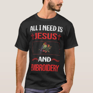 Funny Jesus Embroidery Embroider Embroider T Shirt
