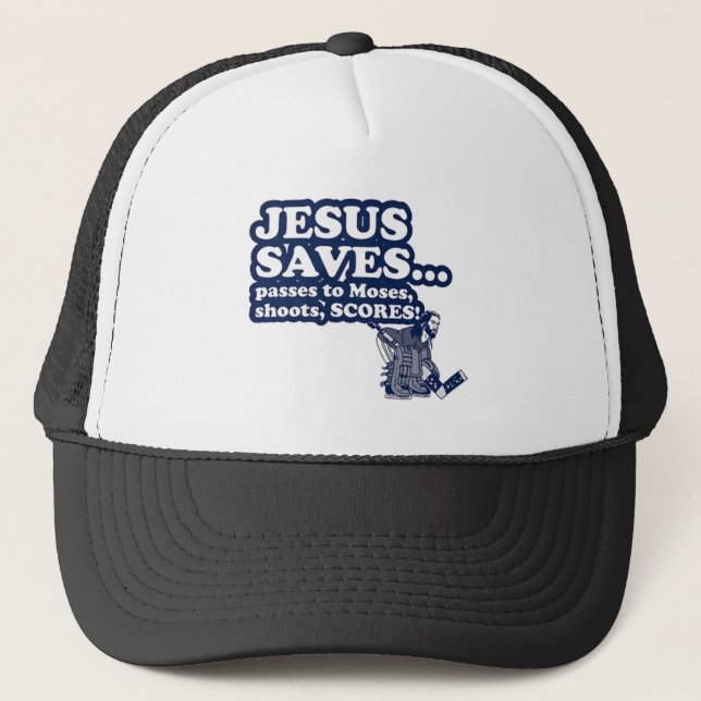 Funny Jesus Hockey Truckerkeps (Framsida)