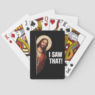 Funny Jesus "I Saw That" Christian meme design Casinokort