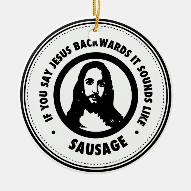 Funny Jesus Julgransprydnad Keramik (Framsidan)