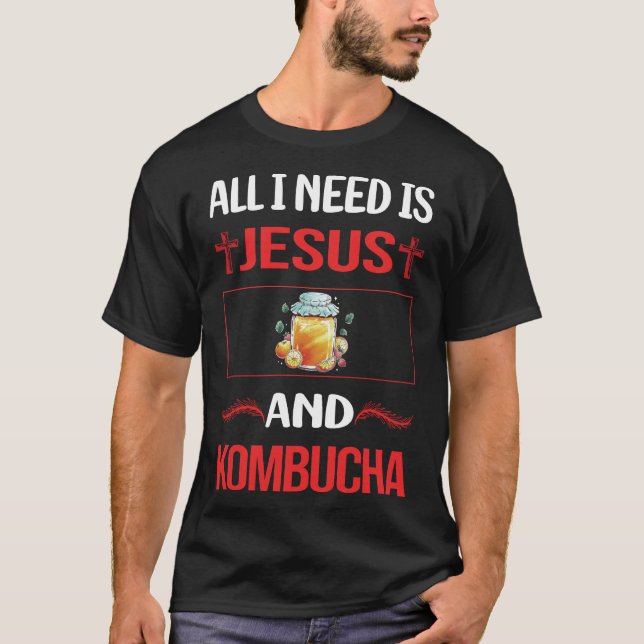 Funny Jesus Kombucha Booch T Shirt (Framsida)