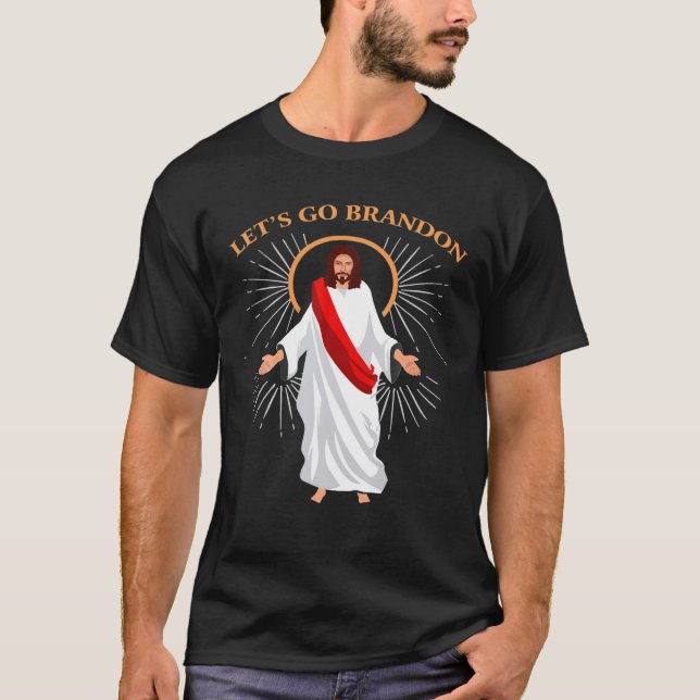 Funny Jesus Låt oss Go Branson Brandon Christian L T Shirt (Framsida)