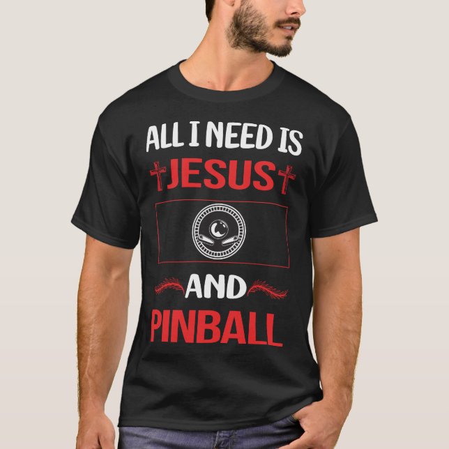 Funny Jesus Pinball T Shirt (Framsida)