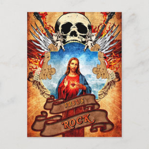 Funny Jesus sten Vykort