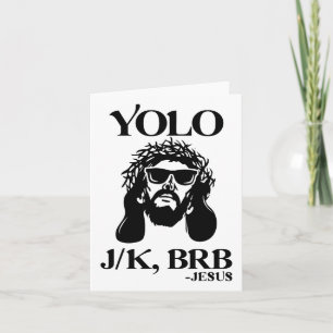 Funny Jesus Yolo Jk Brb Glad påsk Manar Women Kort