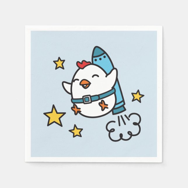 Funny Jetpack Chicken Design Pappersservett (Framsidan)