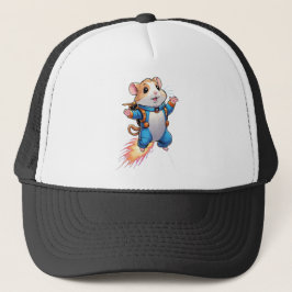 Funny Jetpack Hamster Cap | Cartoon Animal Hat Keps