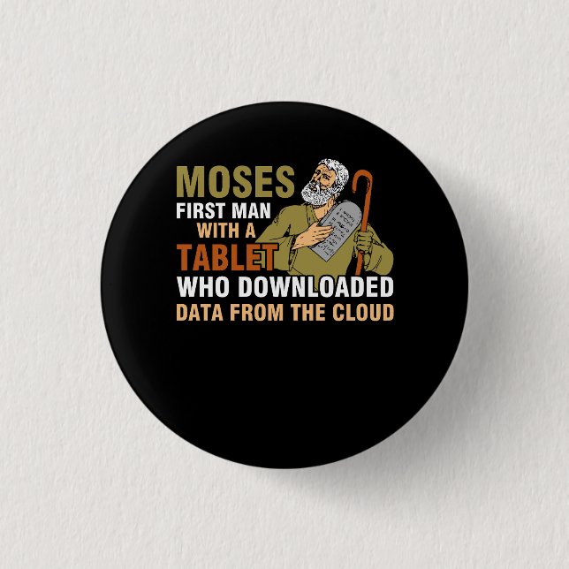 Funny Jewish Passover Moses Tablet Data Cloud Comp Knapp (Framsida)