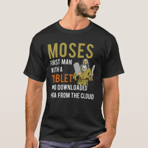 Funny Jewish Passover Moses Tablet Data Cloud Comp T Shirt