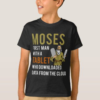 Funny Jewish Passover Moses Tablet Data Cloud Comp T Shirt