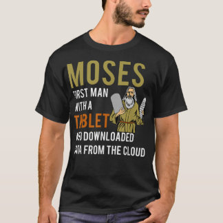 Funny Jewish Passover Moses Tablet Data Cloud Comp T Shirt