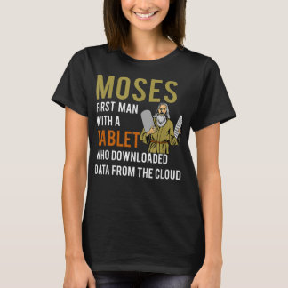 Funny Jewish Passover Moses Tablet Data Cloud Comp T Shirt