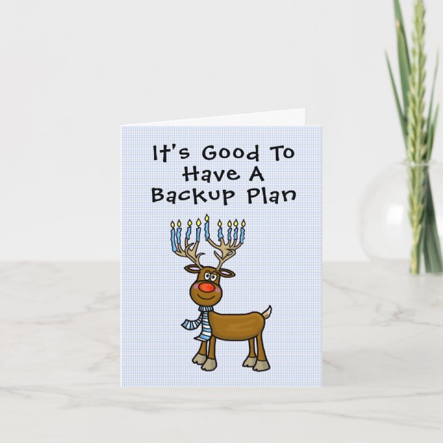 Funny Jewish Rudolph Chrismukkah Card Kort (Framsida)