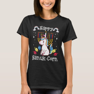 Funny Jewish Unicorn Menorah Hanukkah T Shirt