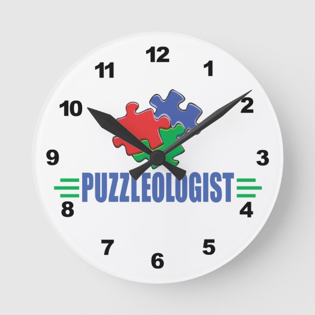 Funny Jigszle Puzzle Rund Klocka (Framsida)