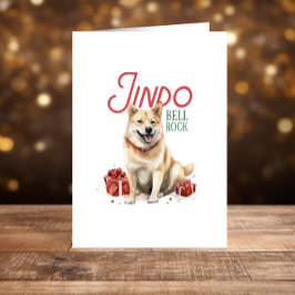 Funny Jindo hund jul Glad helg