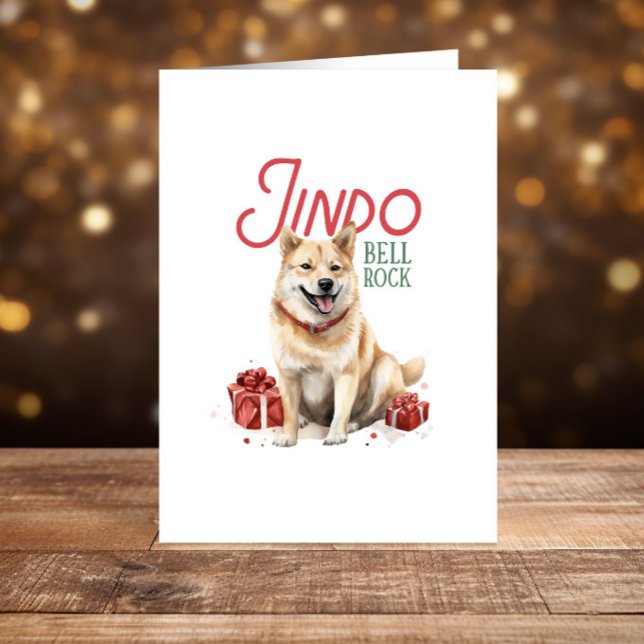 Funny Jindo hund jul Glad helg (Skapare uppladdad)
