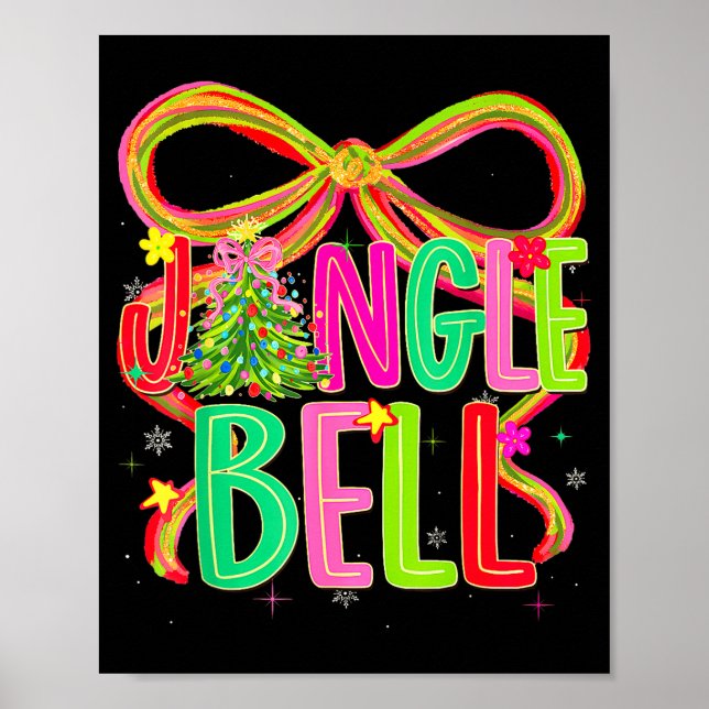 Funny Jingle Bells Coquette Bow Merry Christmas Gi Poster (Framsidan)
