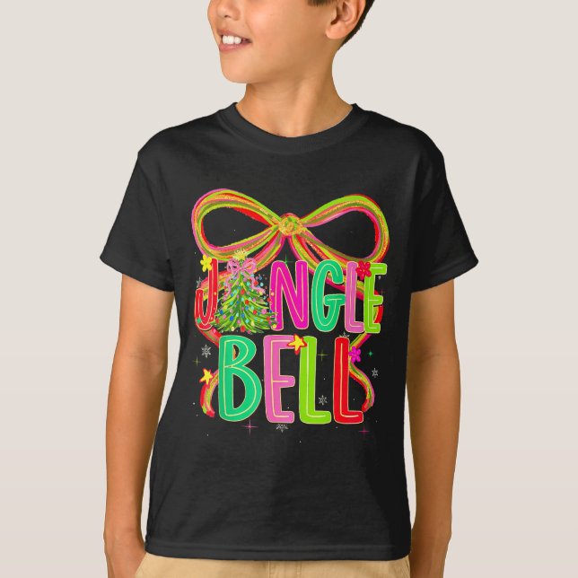 Funny Jingle Bells Coquette Bow Merry Christmas Gi T Shirt (Framsida)