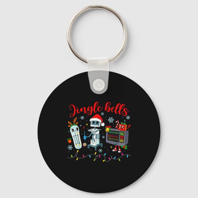 Funny Jingle Bells Telemetry Nurse Christmas Tech  Nyckelring (Framsida)