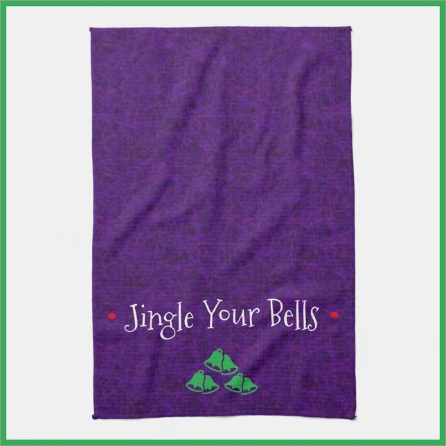 Funny Jingle Klockor Kitchen Towel Kökshandduk (Bookmark my store! https://www.zazzle.com/store/capricepetit)