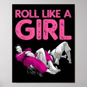 Funny Jiu Jitsu Art for Women Girls Kids Brazilian Poster