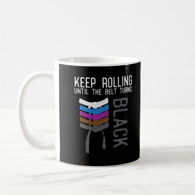 Funny Jiu Jitsu Black Bälte Motivation Kaffemugg (Vänster)