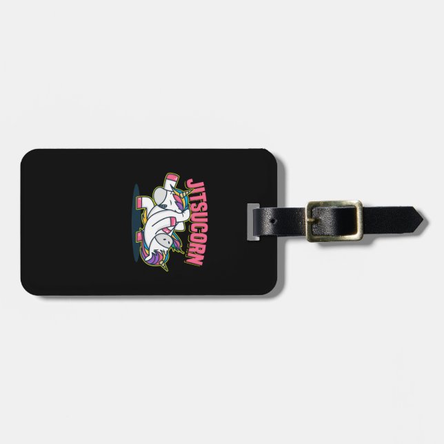Funny Jiu Jitsu Cute Unicorn Defence Bagagebricka (Horisontell Framsida)