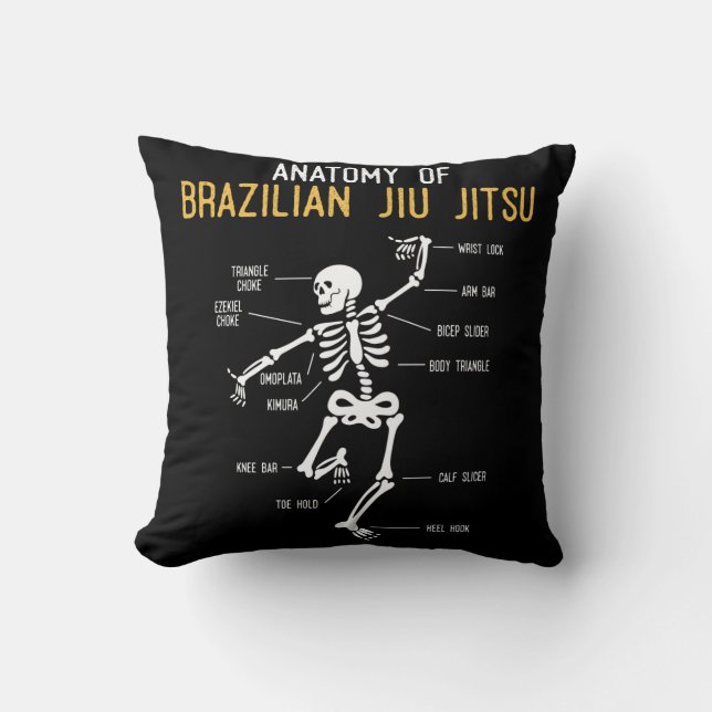 Funny Jiu Jitsu Fighter Anatomy BJJ Training Humor Kudde (Framsida)