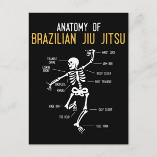 Funny Jiu Jitsu Fighter Anatomy BJJ Training Humor Vykort
