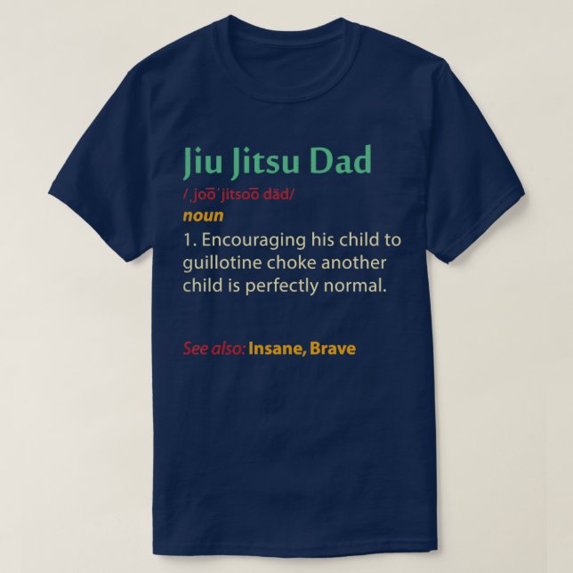 Funny Jiu Jitsu Pappa Gift Martial Arts Fars dag T Shirt (Design framsida)