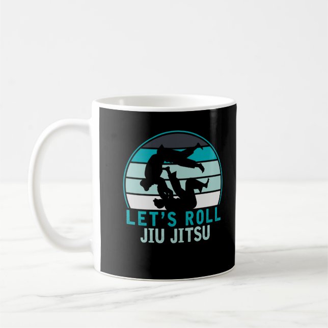 Funny Jiu Jitsu Roll Fighters BJJ Training Humor Kaffemugg (Vänster)