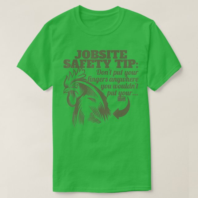 FUNNY JOBSITE SAFETY TIP FINGER FARM TUPP CHIC T SHIRT (Design framsida)