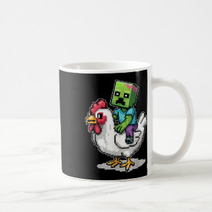 Funny Jockey Pixel Riding Chicken Jockey på en Chi Kaffemugg