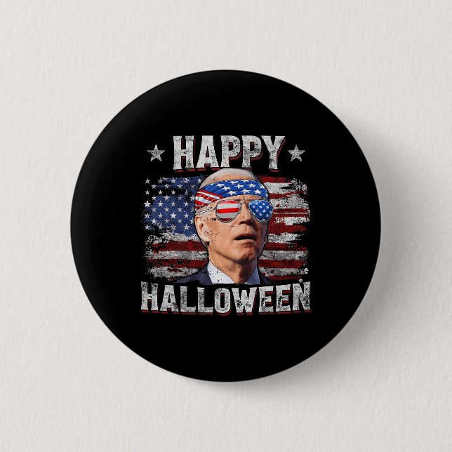 Funny Joe Biden 4 juli Happy halloween Americ Knapp (Framsida)