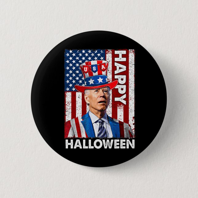 Funny Joe Biden 4 juli Happy halloween Americ Knapp (Framsida)