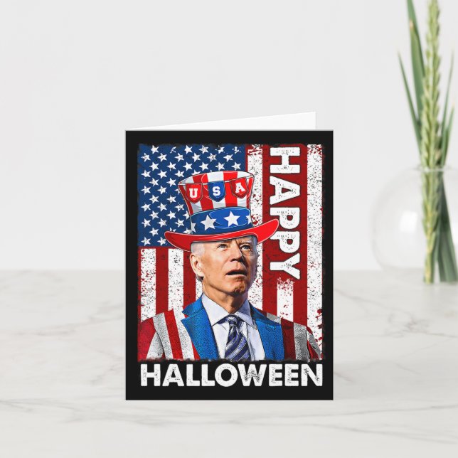 Funny Joe Biden 4 juli Happy halloween Americ Kort (Framsida)