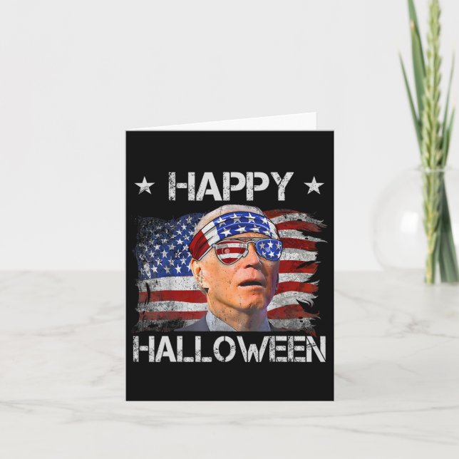 Funny Joe Biden 4 juli Happy halloween Kort (Framsida)