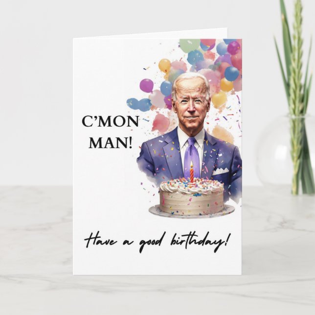 Funny Joe Biden Birthday Card Kort (Framsida)