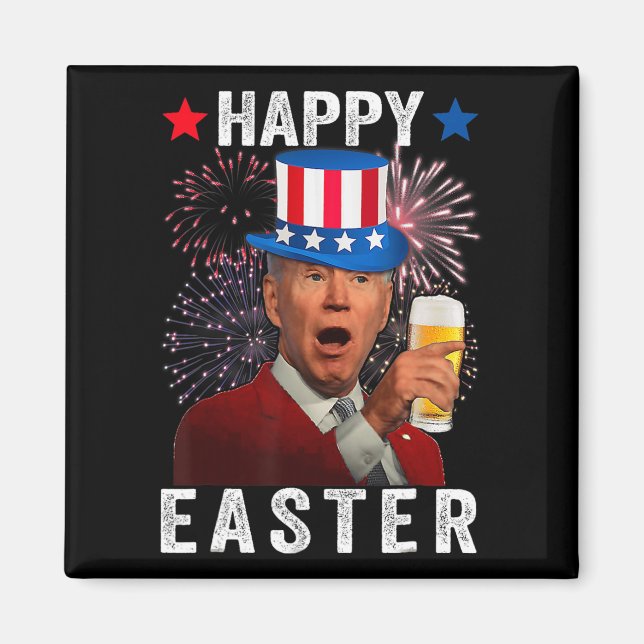 Funny Joe Biden blandade Glad påsk för 4:e J Magnet (Framsidan)