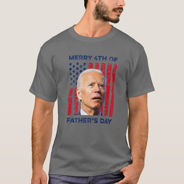 Funny Joe Biden Dazed Merry 4th of Fars dag T Shirt (Framsida)
