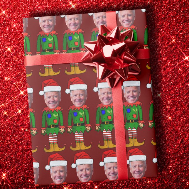 Funny Joe Biden Elf Anpassningsbar Ansikte jul Presentpapper (Skapare uppladdad)
