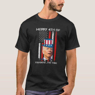 Funny Joe Biden förvirrade Merry Lycklig 4:e juli  T Shirt