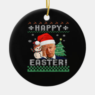 Funny Joe Biden Glad påsk Ugly jul Julgransprydnad Keramik