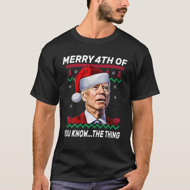 Funny Joe Biden Happy 4Th Of Christmas Confused 4T T Shirt (Framsida)