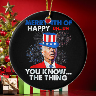 Funny Joe Biden Julgransprydnad Keramik